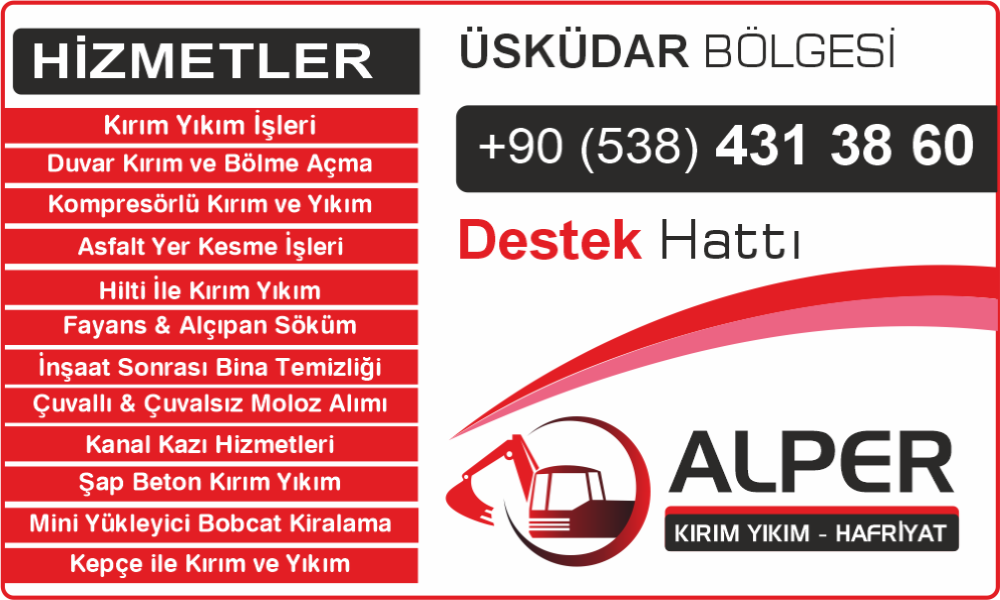 Üsküdar Kırım Yıkım Kesim Hafriyat Hizmetleri